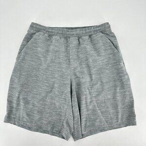 Lululemon Heather Grey Run Response Mesh 9" Lined Large Athletic Running Shorts